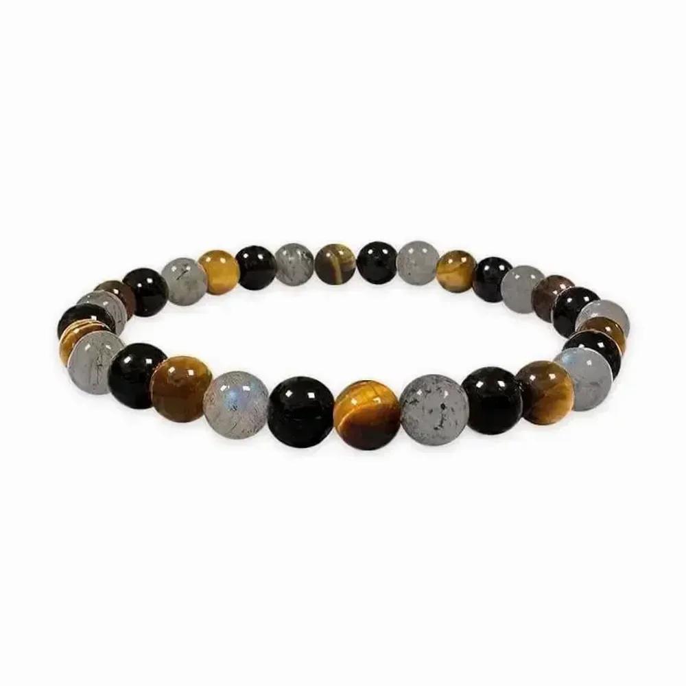 6mm pearls labradorite onyx & tiger eye bracelet