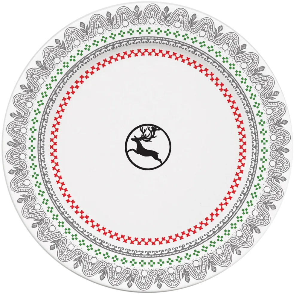 Assiette Mignardises 12.8 cm Renne Hiver HIVER SCANDINAVE