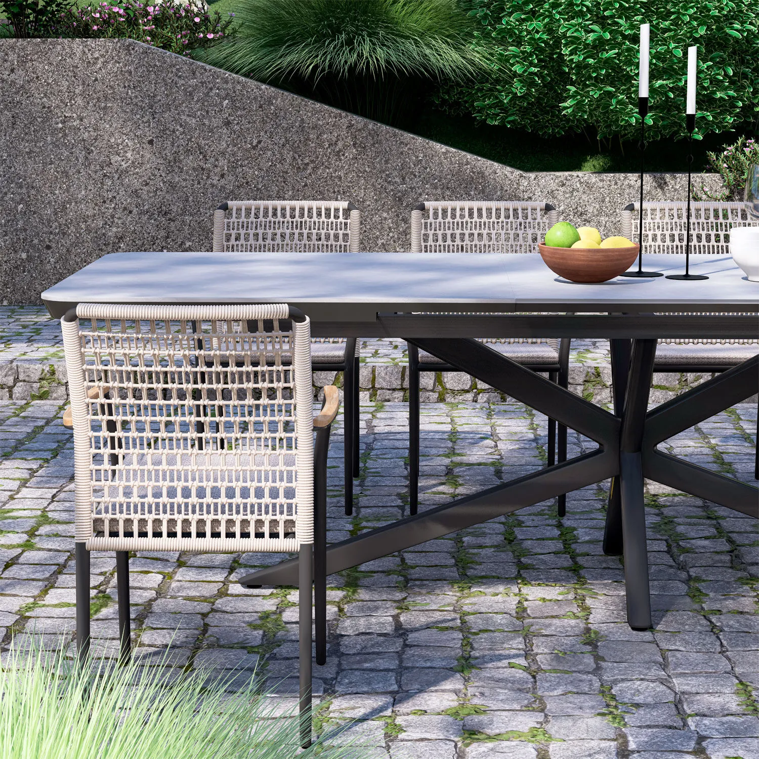 Chaise de jardin Maddox en corde d'oléfine, lot de 2 ⋆ Lehner Versand