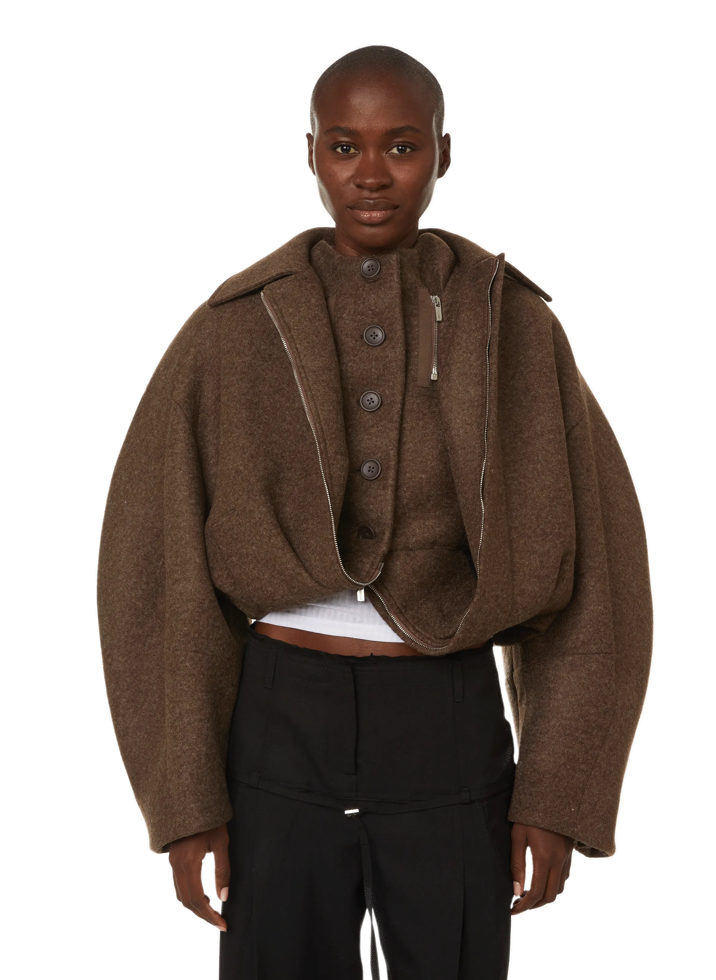 JACQUEMUS  Le Manteau Feltro - Marron