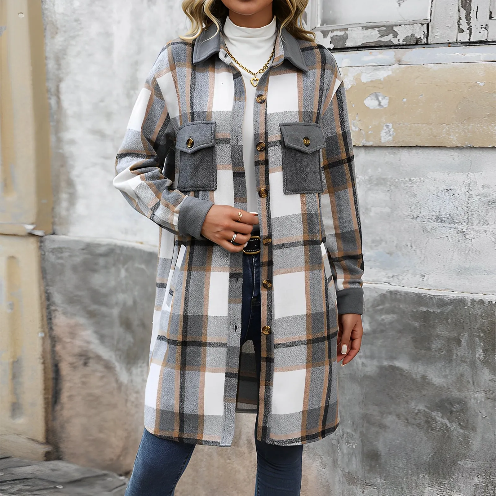 Josefa - Manteau en laine à carreaux