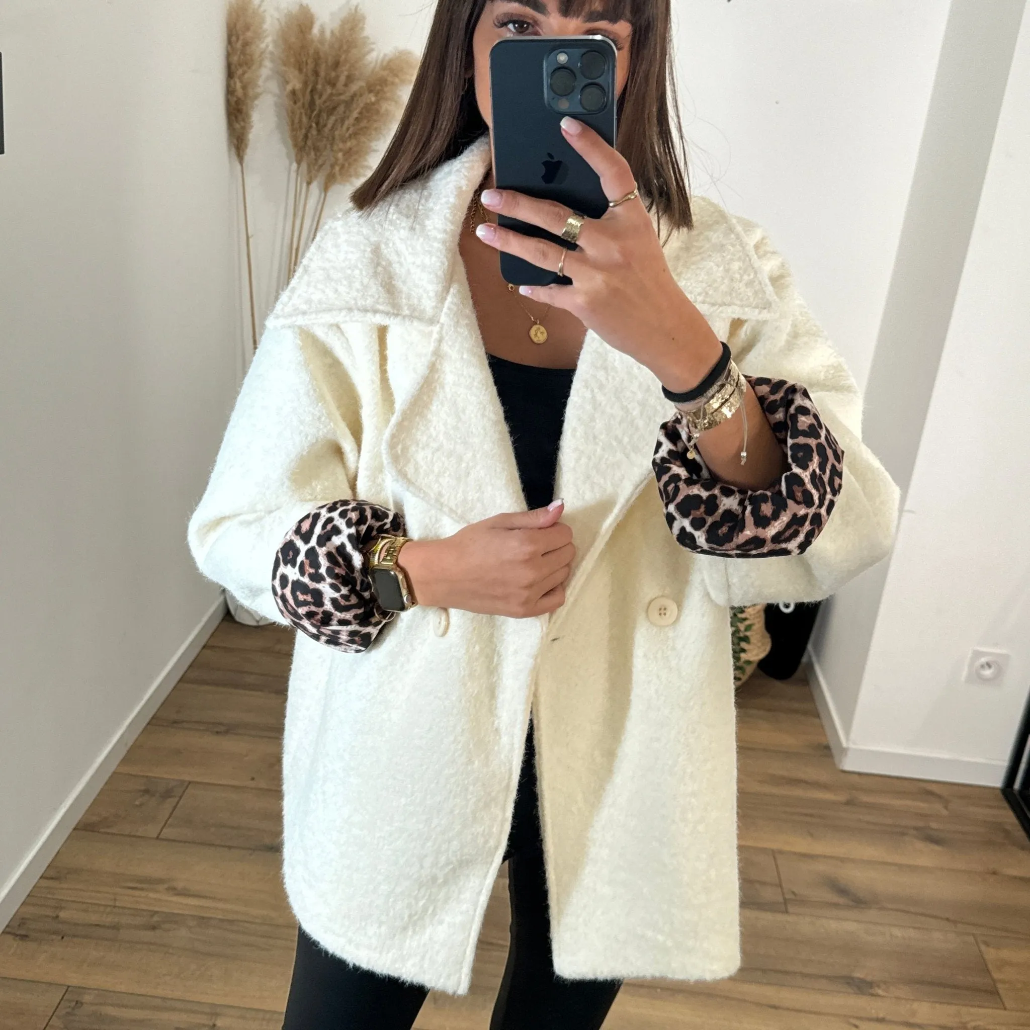 MANTEAU BEIGE/ECRU LEO