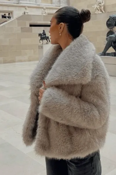 MANTEAU EN FAUSSE FOURRURE MONACO