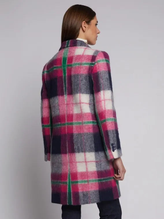 Manteau Patricia Carreaux rose Vilagallo