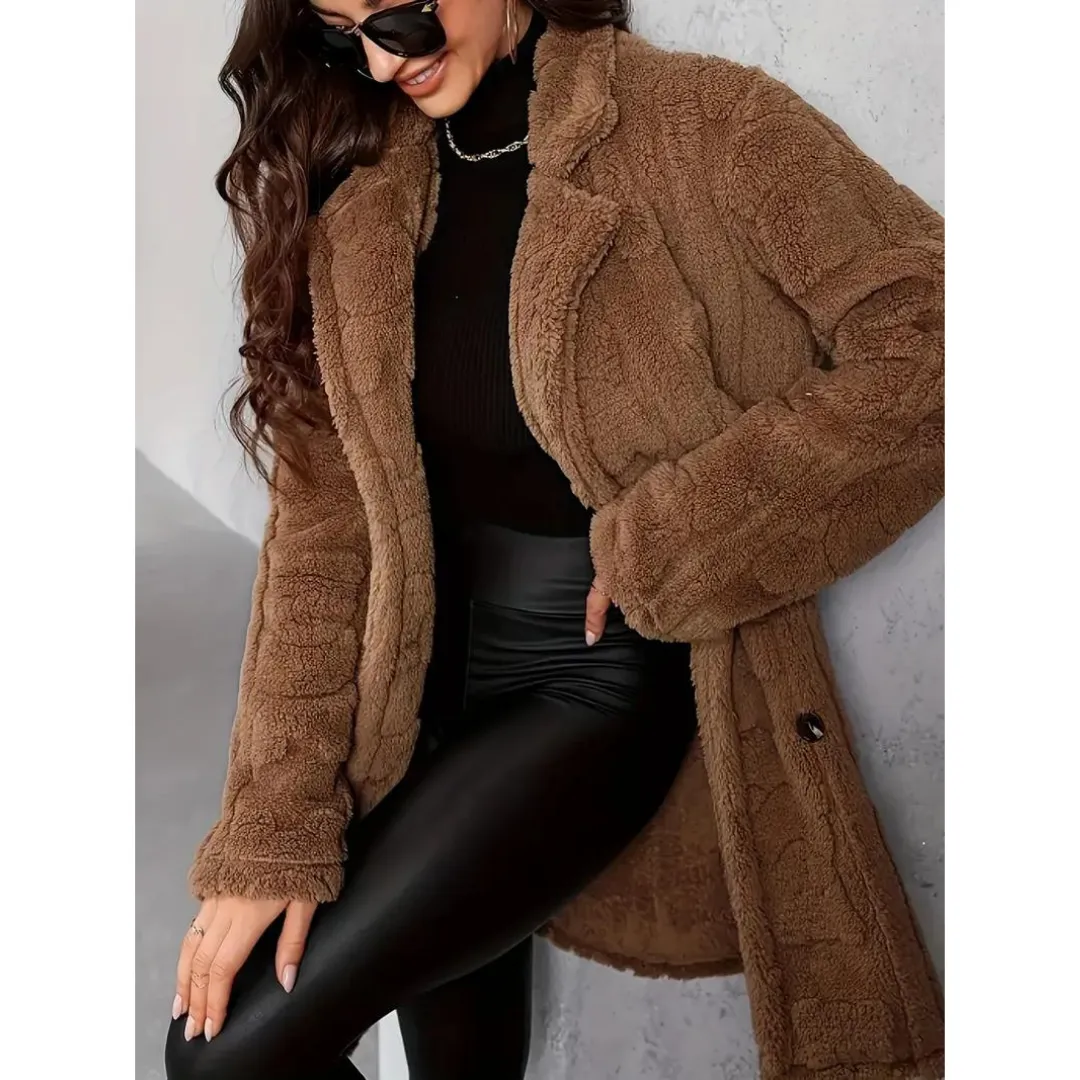 Nina - Manteau Tricoté Doux pour Femme