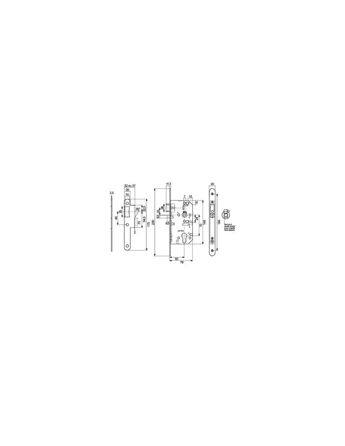 SERRURE LAR D45 URGENCE CLASSROOM VACHETTE 14497000