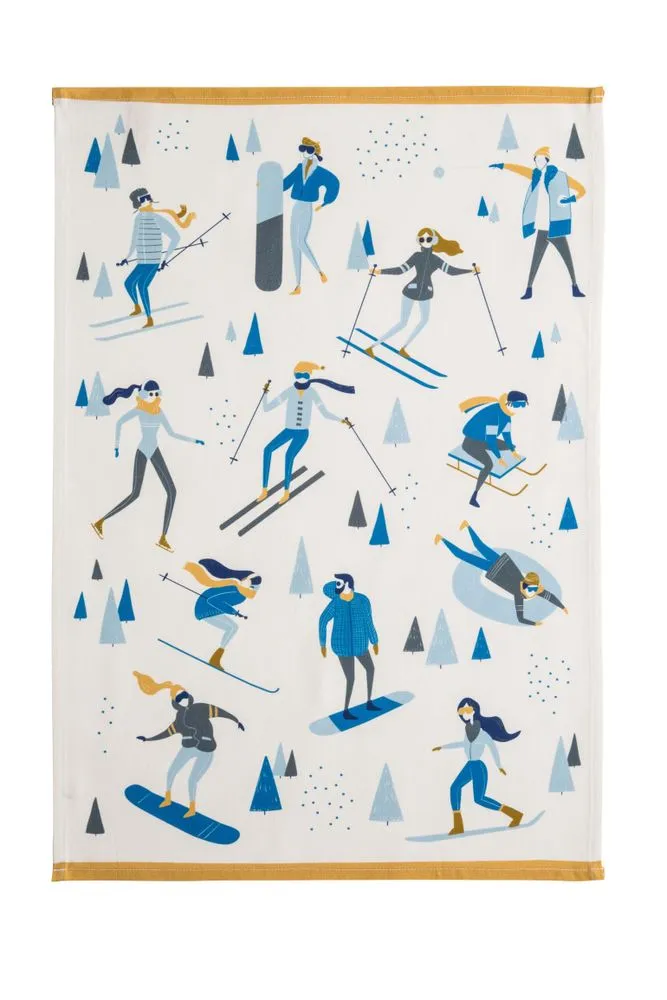 Sports d'hiver / tea towel