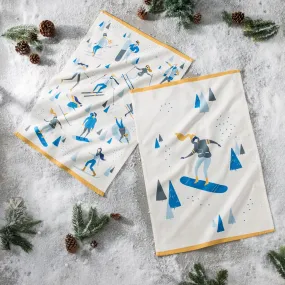 Sports d'hiver / tea towel