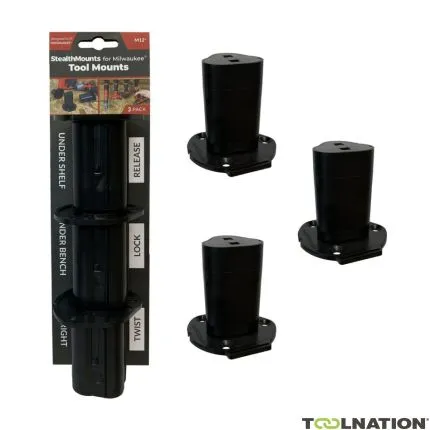 StealthMounts TM-MW12-BLK-3 Porte-outils noir pour Milwaukee M12 (3 Pack)