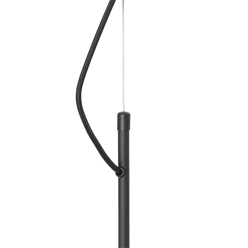 Suspension classique noire avec abat-jour doré - Nona