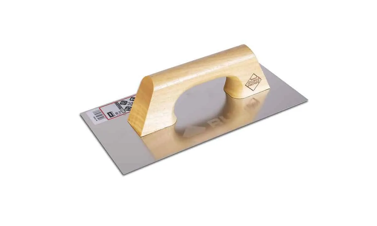 Truelle INOX 30 cm. Manche en bois fermé rubis • Outils Bazarot