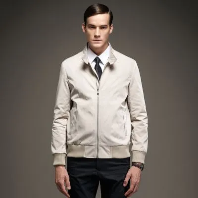 Veste Classique pour Homme Toile avec Col Relevé